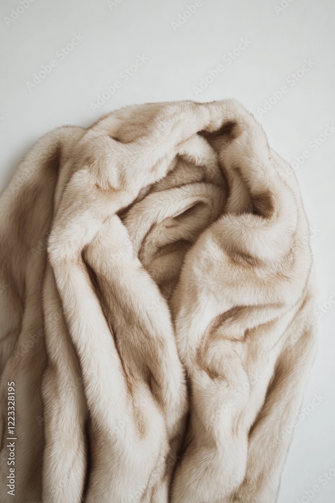 Close-up shot of a scarf lying on a white surface, ideal for textiles or fashion promotions Close-up shot of a scarf lying on a white surface, ideal for textiles or fashion promotions