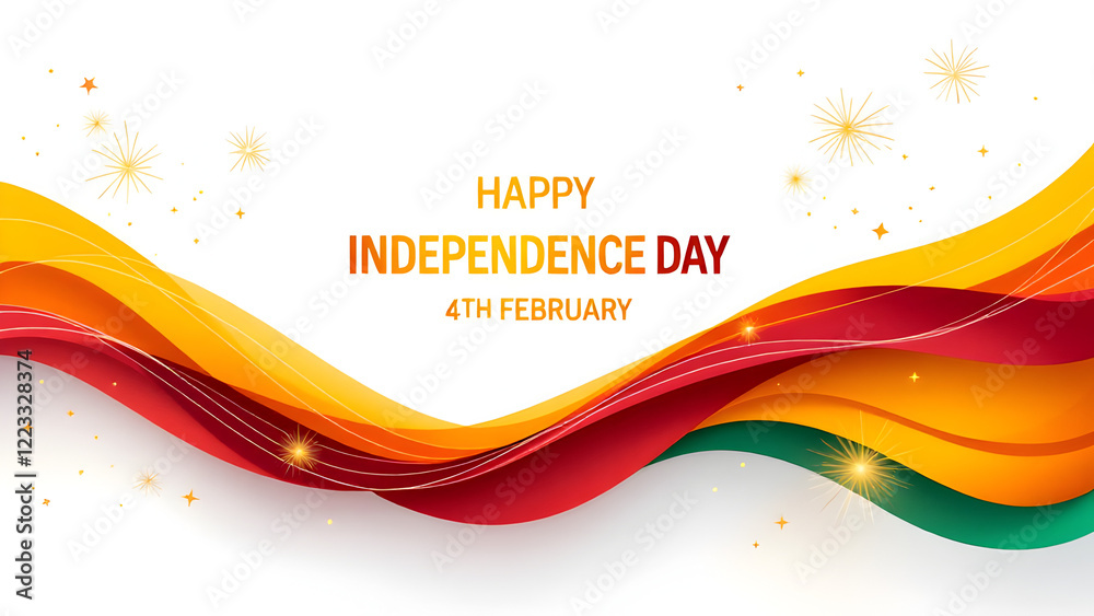 Fototapeta premium National day of Sri Lanka or Sri Lanka's Independence day, 4 February illustration, poster, greeting card with flag.