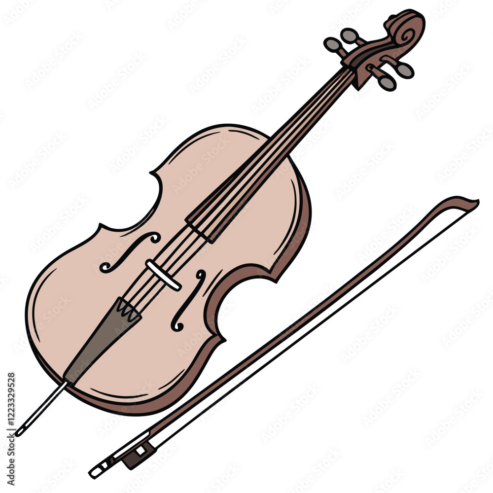 Obraz premium cello image on a white background