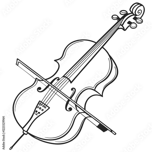 cello image on a white background 