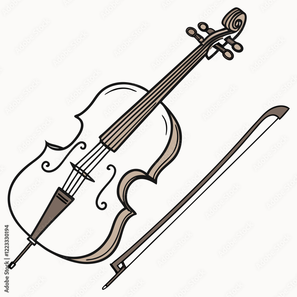 Obraz premium cello image on a white background 
