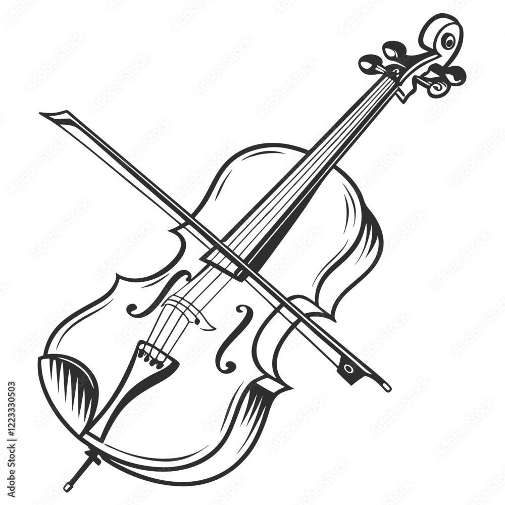 Obraz premium cello image on a white background 