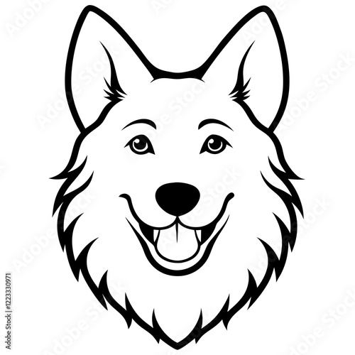 Funny belgian sheepdog dog head vector art
