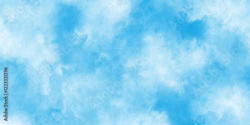 cloudy and soft sky blue blurred and grainy Blue powder explosion,Hand painted abstract soft sky blue watercolor sky and clouds,Background with clouds on blue sky.