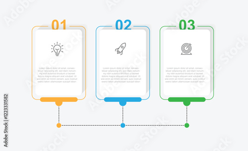 slide process infographic template with 3 table box can be used for workflow layout, business presentation and web graphic design 