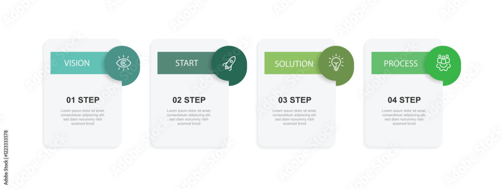 Business infographic template vector with 4 step or option 