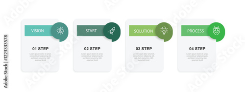 Business infographic template vector with 4 step or option 