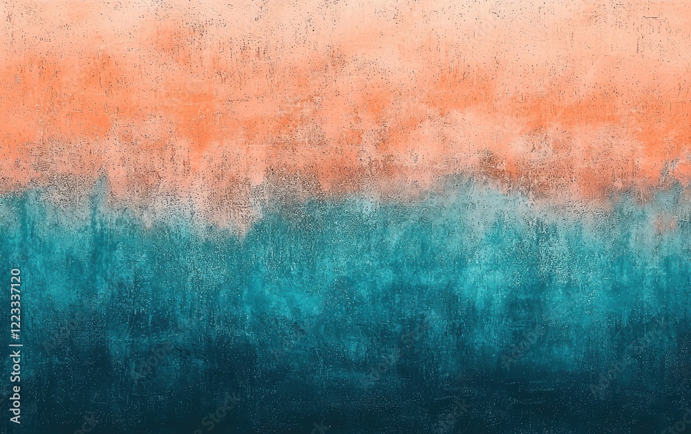 Obraz premium A gradient abstract background with deep teal and coral hues blending seamlessly, creating a vibrant yet calming effect