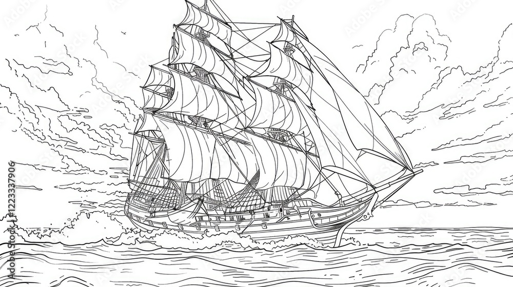 Fototapeta ship in the sea