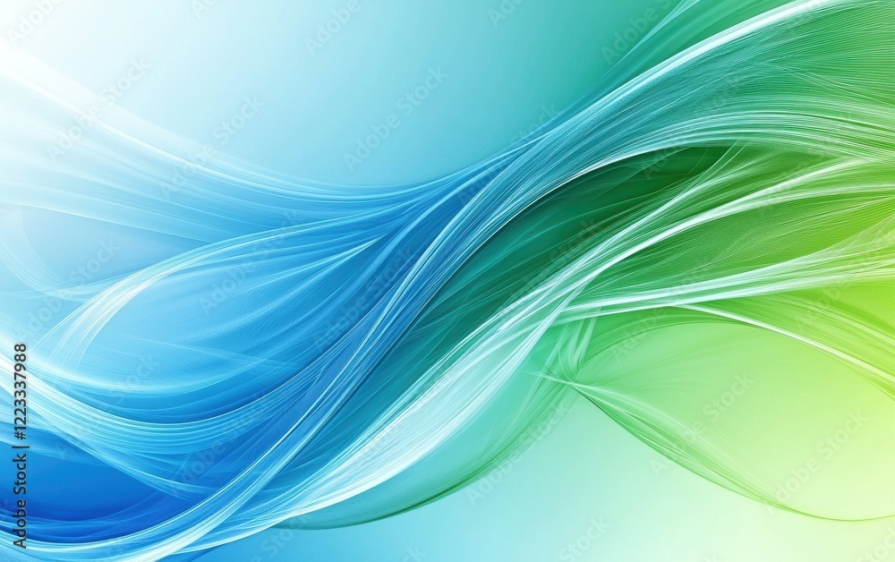 Fototapeta premium An abstract liquid background with smooth swirls of blue and green gradients, evoking movement and fluidity