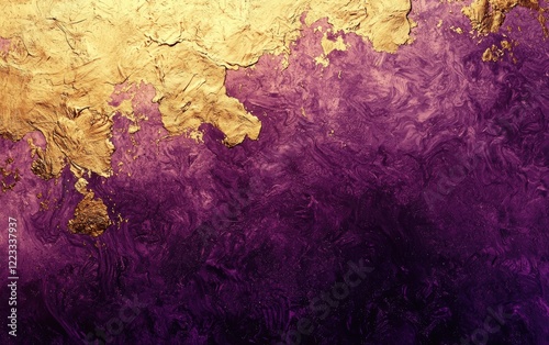 An abstract gradient background blending deep purple and gold hues, with a subtle shimmer effect for an elegant and luxurious feel photo