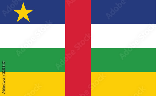 Central African Republic flag, flat vector