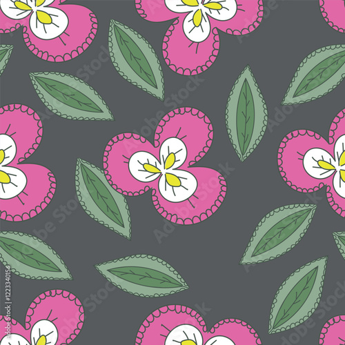 Colorful garden flowers on white background. Seamless vector pattern. Vintage print with inflorescences. Retro textile collection