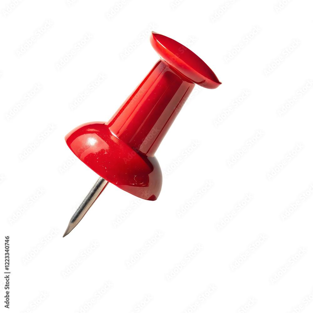 Red Push Pin, Single Object, Office Supply, Isolated on Transparent Background, Pushpin, Stationery, Thumbtack Red Push Pin, Single Object, Office Supply, Isolated on Transparent Background, Pushpin, Stationery, Thumbtack