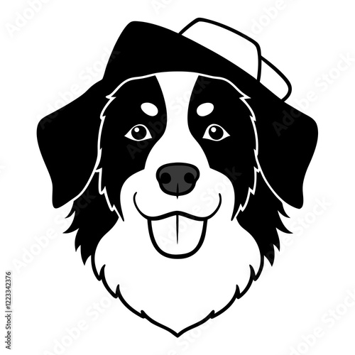Funny bernese mountain dog head vector art