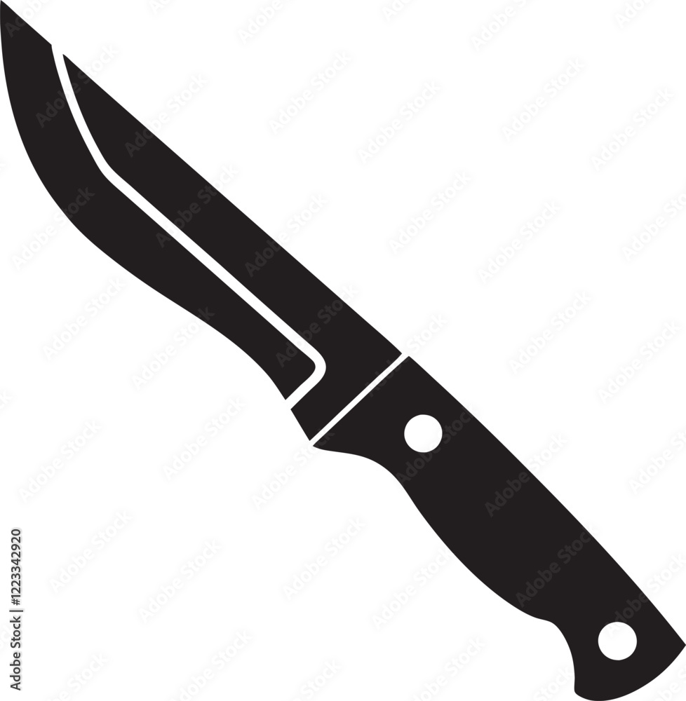 The knife icon. Chopper Knife symbol. Flat The knife icon. Chopper Knife symbol. Flat
