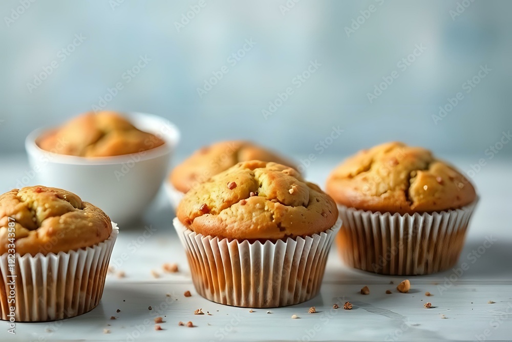 image en gros plan de plusieurs muffins en cupcake avec des pépites au chocolat image en gros plan de plusieurs muffins en cupcake avec des pépites au chocolat