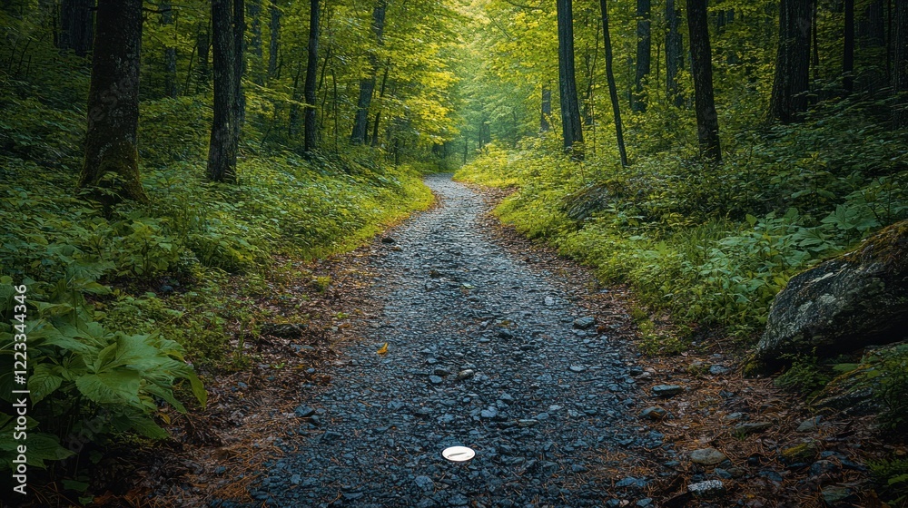 Obraz premium Serene Forest Path: A Journey Through Lush Greenery