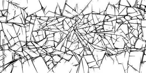abstract shattered glass texture with sharp fragments overlay black vector pattern