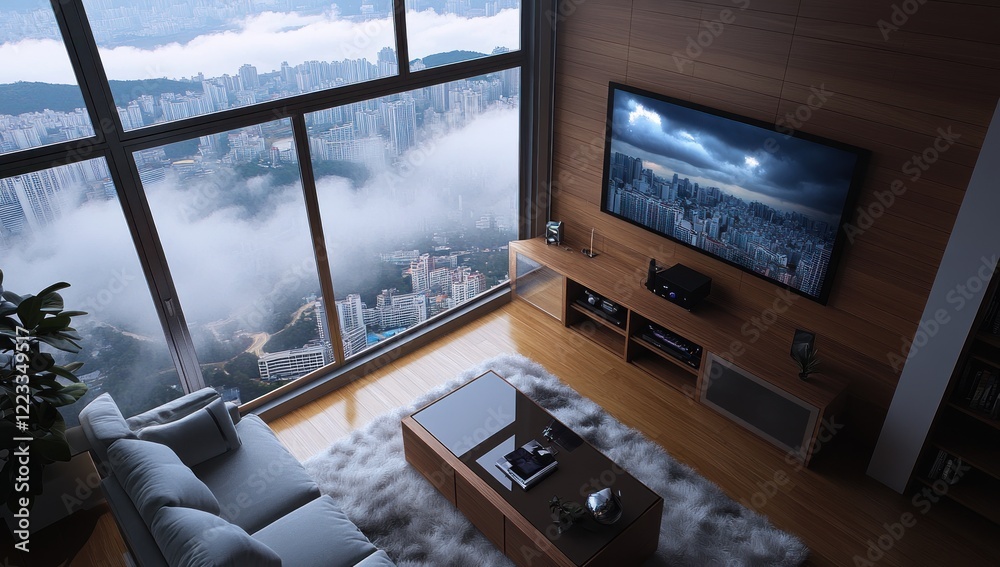 Fototapeta premium Luxury Penthouse Apartment with Stunning City View