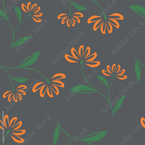 Colorful garden flowers on white background. Seamless vector pattern. Vintage print with inflorescences. Retro textile collection