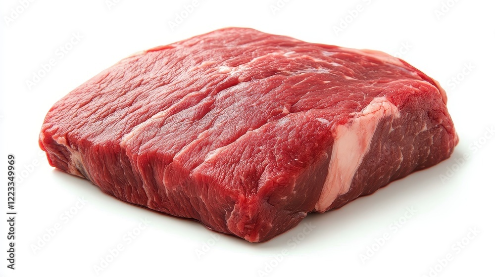 Fresh Raw Beef Cut on White Background for Culinary Use Fresh Raw Beef Cut on White Background for Culinary Use