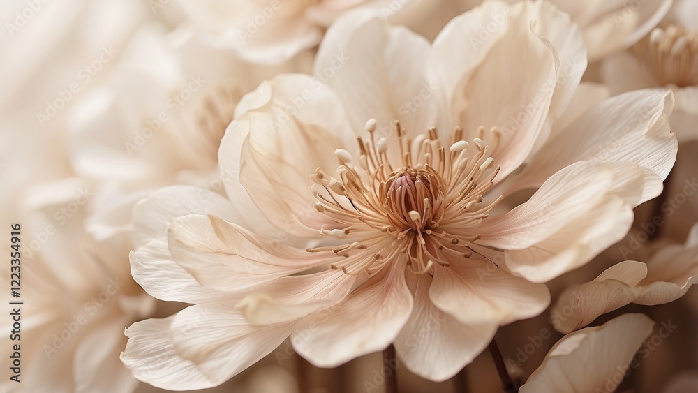 Obraz premium A close-up image of translucent flower petals overlapping each other,