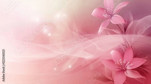 Delicate Pink Lilies in a Soft Abstract Background