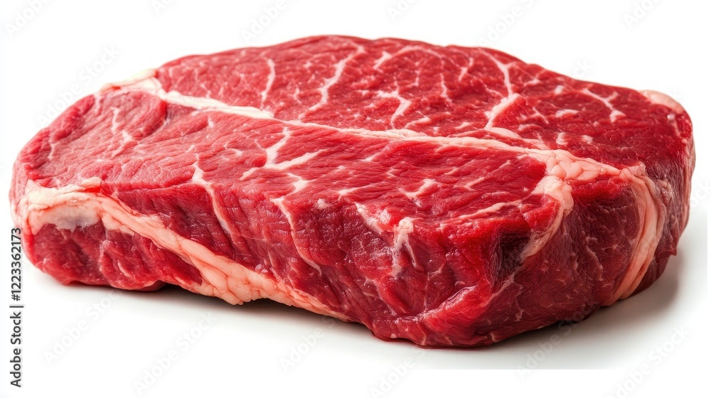 Fresh Raw Beef Steak with Intricate Marbling for Culinary Preparation Fresh Raw Beef Steak with Intricate Marbling for Culinary Preparation