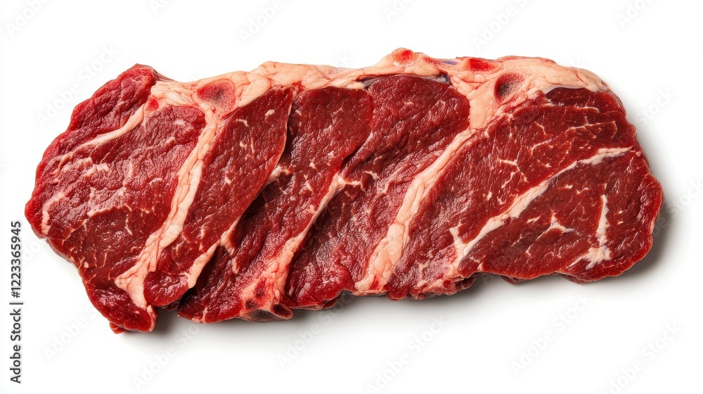 Fresh Raw Beef Cuts on White Background for Culinary Use Fresh Raw Beef Cuts on White Background for Culinary Use