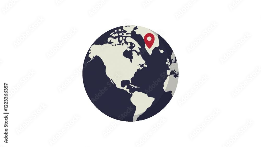 GPS map navigation icon animation on transparent background. Location Pin Pointer on earth surface. World map and Location concept.
GPS map navigation icon animation on transparent background. Location Pin Pointer on earth surface. World map and Location concept.