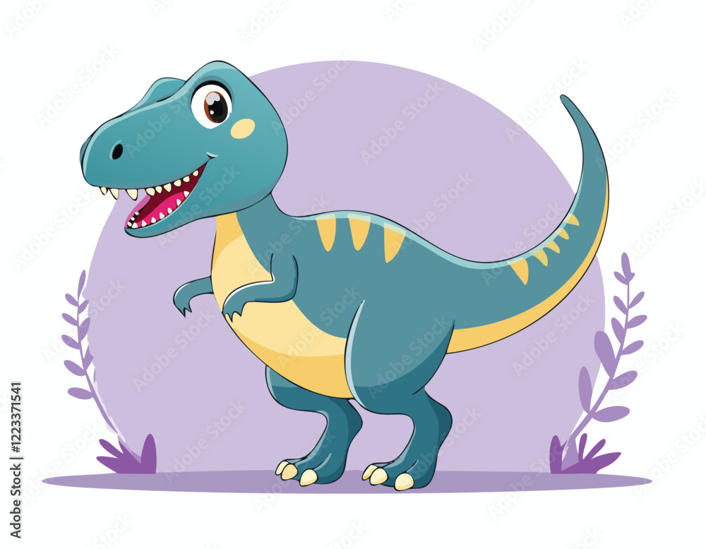 A dinosaur character vector and dinosaur flat design. A dinosaur character vector and dinosaur flat design.