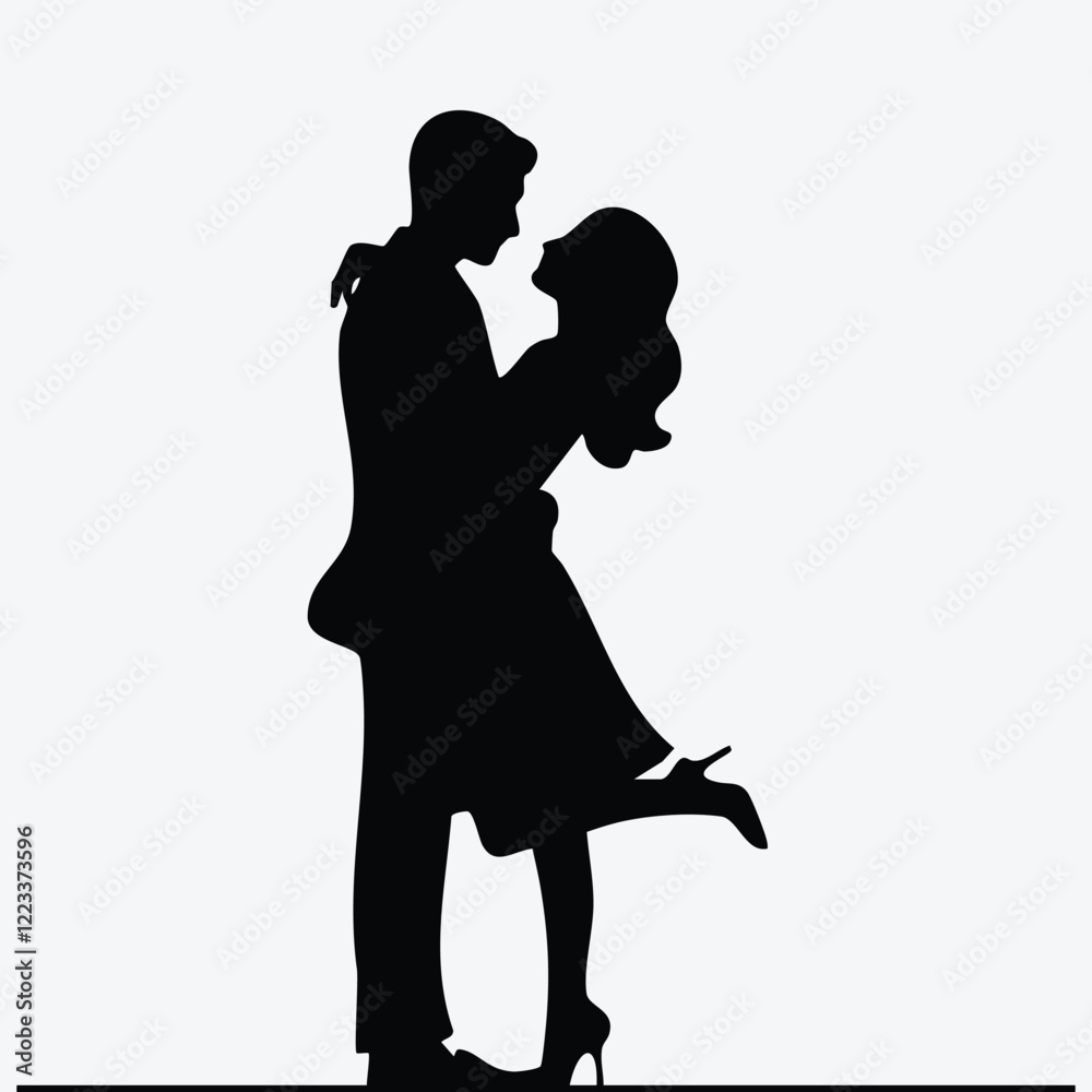 Silhouette of Romantic couple vector illustration Silhouette of Romantic couple vector illustration