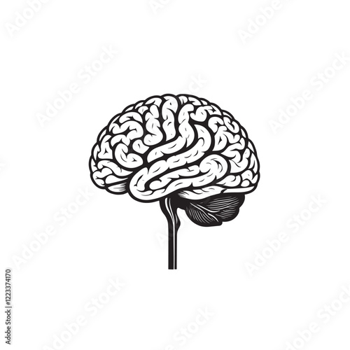 Human brain logotype icon or silhouette design