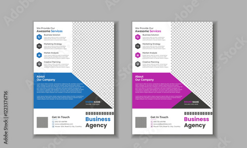 Modern template, in blue color, and modern design, perfect for creative professional business