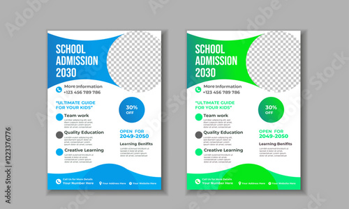 Creative professional and modern school flyer design, online school education admission flyer poster template, book cover, leaflet, poster
