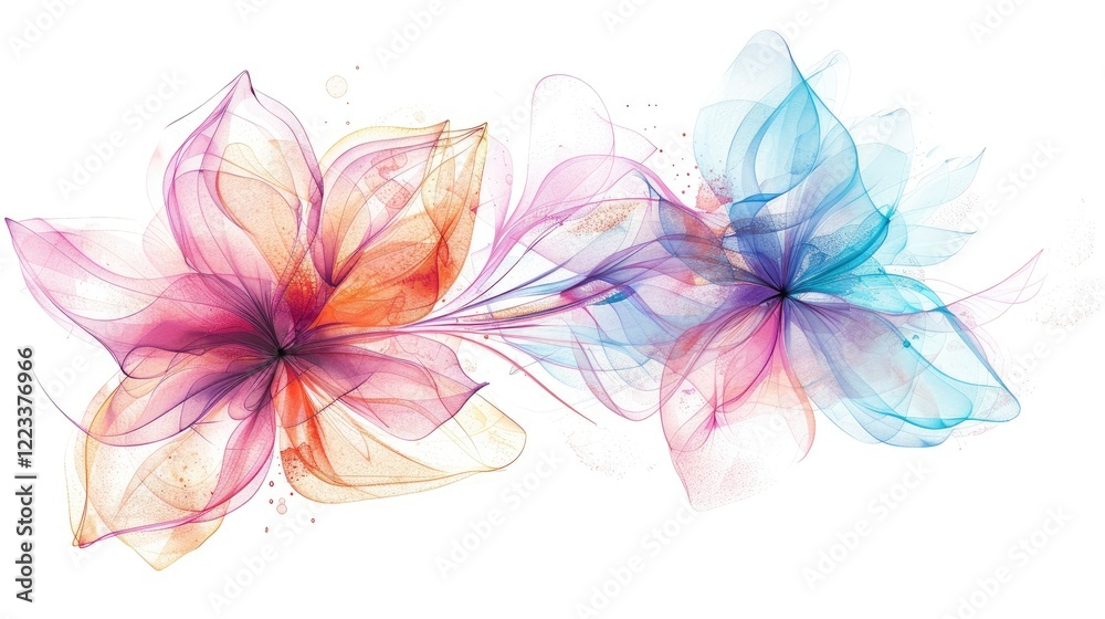 Obraz premium Abstract, colorful flowers 
