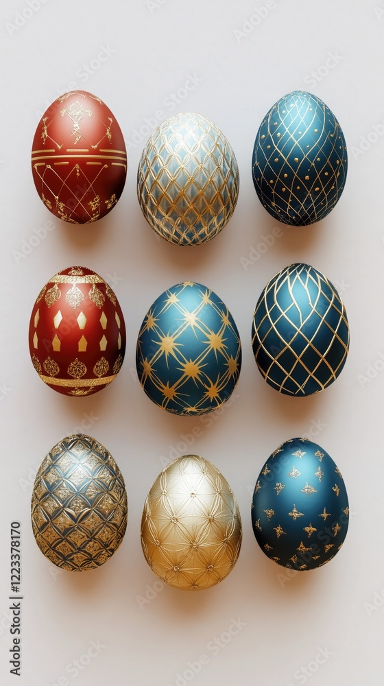 easter eggs with different colors and gold pattern easter eggs with different colors and gold pattern
