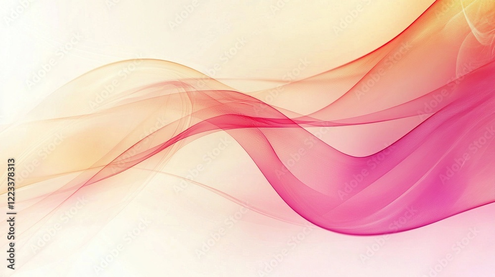 Abstract Pink and Yellow Waves Flowing Gently Abstract Pink and Yellow Waves Flowing Gently