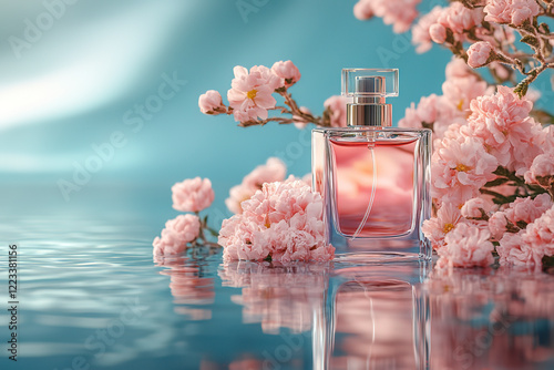 A limited-edition clear glass perfume bottle mockup