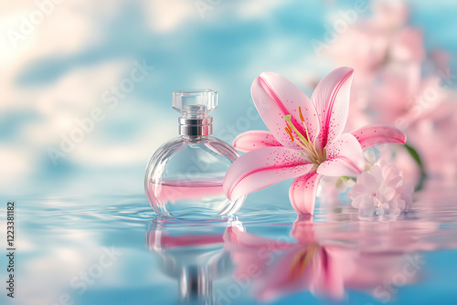A limited-edition clear glass perfume bottle mockup