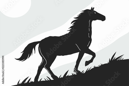 silhouette of a horse