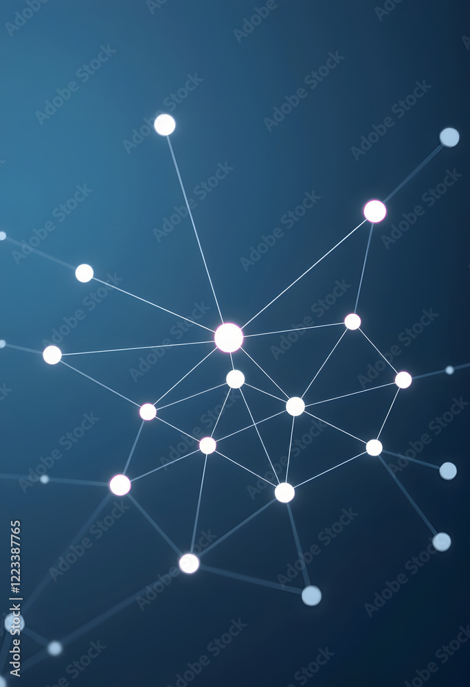 A clean and straightforward depiction of a network formed by interconnected dots, digital art, with white tones A clean and straightforward depiction of a network formed by interconnected dots, digital art, with white tones