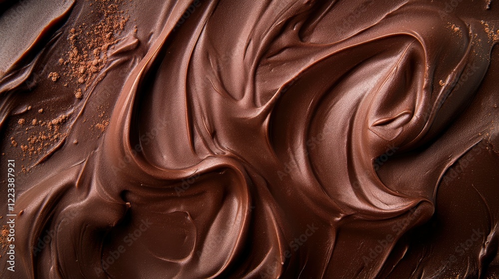 Smooth swirls of melted chocolate with a rich, creamy texture Smooth swirls of melted chocolate with a rich, creamy texture
