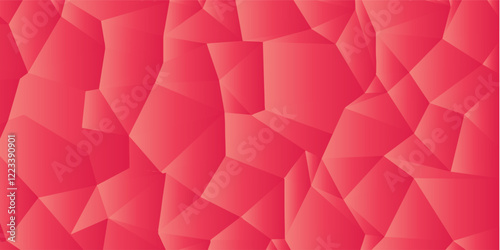 Geometric motifs. Faceted shapes. Red gradient. Abstract design. 3D effect. Polygonal structure. Modern style. Textured surface. Low poly abstract background. Scale texture. Modern and contemporary.