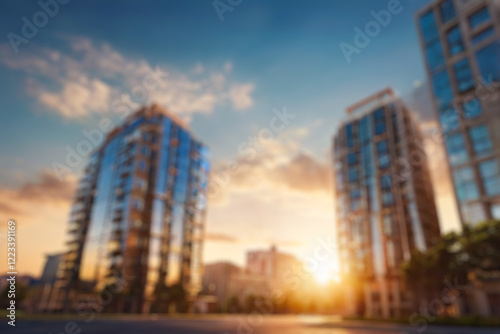 Conceptual blurry scenario of a modern style city
