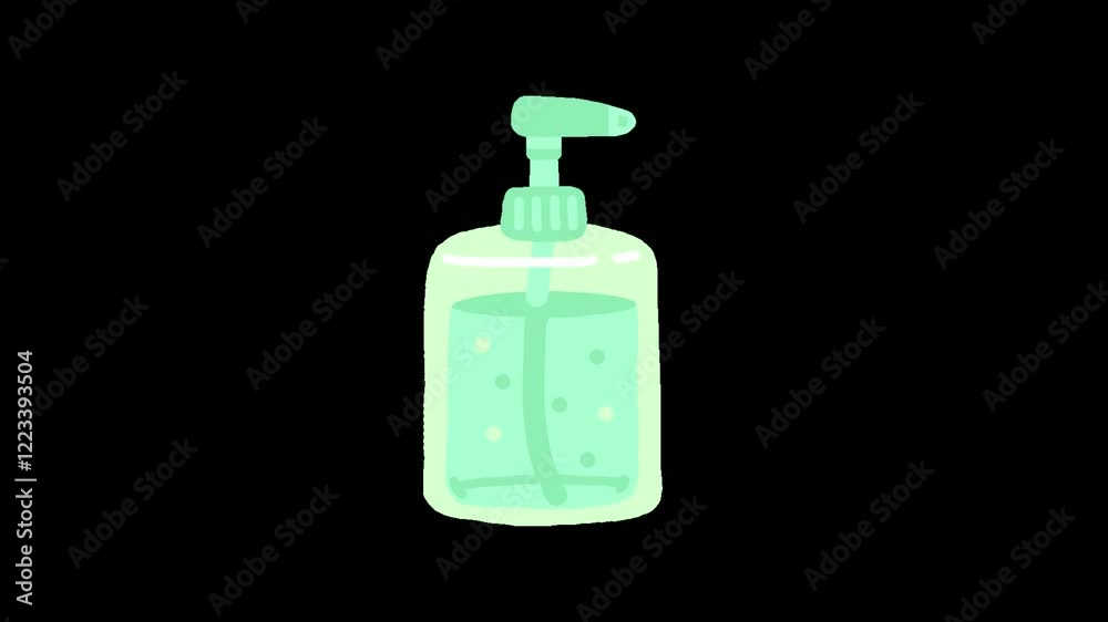 Hand Sanitizer Bottle with Shield Symbol, Cleanliness and Health Protection animation isolated on transparent background.
Hand Sanitizer Bottle with Shield Symbol, Cleanliness and Health Protection animation isolated on transparent background.