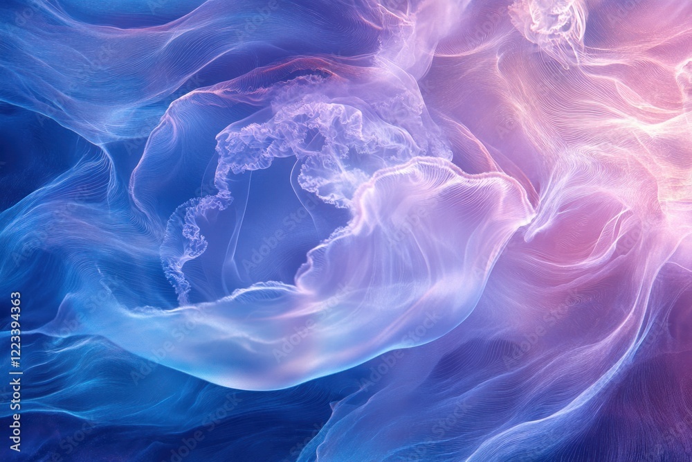 Fototapeta premium Abstract swirling nebula with pastel pink, blue, and purple colors.