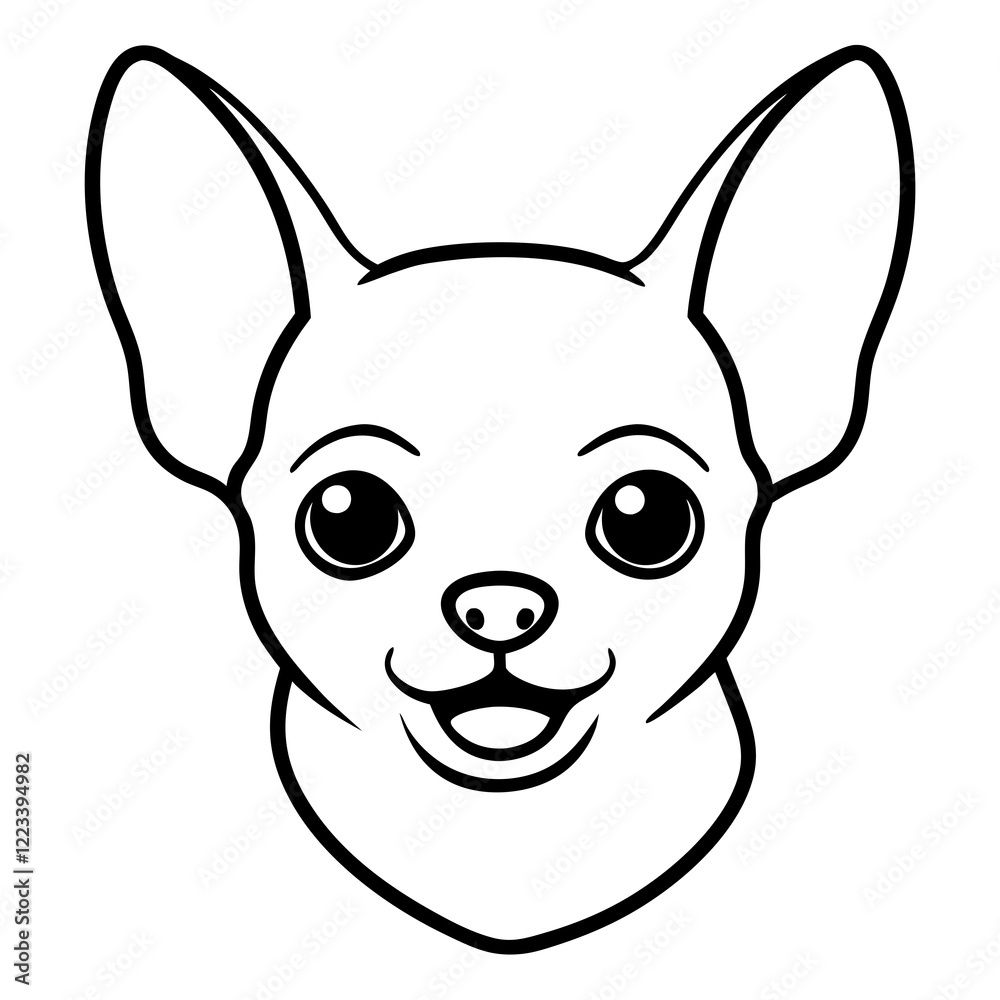 Funny chihuahua dog head vector art Funny chihuahua dog head vector art