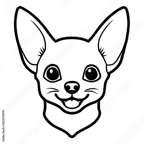 Funny chihuahua dog head vector art